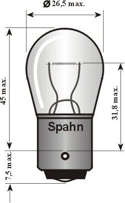 SPAHN GLÜHLAMPEN Лампа накаливания, фара заднего хода 2008